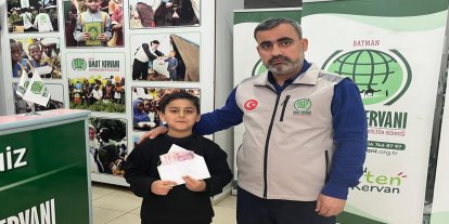 Batmanlı minik Eymen'den Gazze'deki kardeşlerine anlamlı bağış
