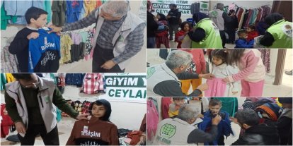Umut Kervanından Ceylanpınar'da çocuklara bayram öncesi giyim yardımı