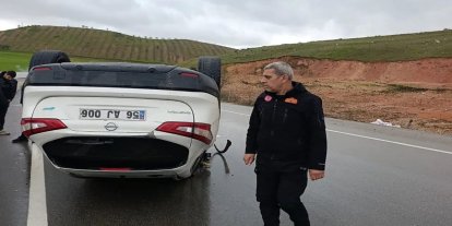 Siirt’te otomobil takla attı: Kazada yaralanan olmadı
