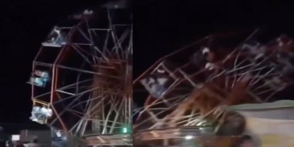 Hindistan'da bir dönme dolap aşırı yük nedeniyle devrildi: 40 yaralı