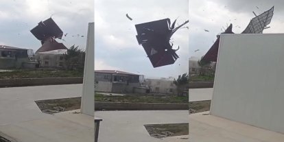 Diyarbakır'da şiddetli rüzgar çatıları yerinden söktü