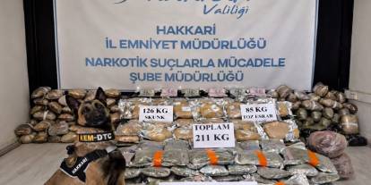 Hakkari’de 211 kilo uyuşturucu ele geçirildi: 2 gözaltı