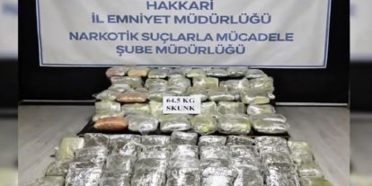 Hakkari’de narkotik operasyonu: 64,5 kilogram uyuşturucu ele geçirildi