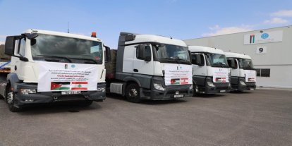 Ürdün, Lübnan'a 18 kamyondan oluşan bir yardım konvoyu gönderdi