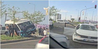 Diyarbakır'da yolcu minibüsü ile otomobil çarpıştı: 5 yaralı