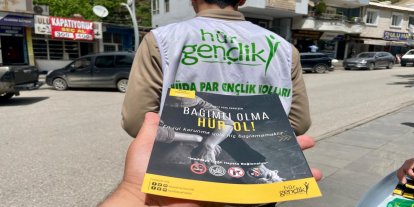 HÜDA PAR Şırnak İl Gençlik Kolları Uludere'de bağımlığa karşı stant açtı