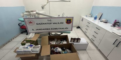 Gaziantep'te ruhsatsız diş kliniğine baskın