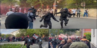 Binlerce kişi AfD kongresini protesto etti: Polis ile protestocular karşı karşıya geldi