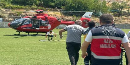 Malatya'da parmağı kopan kadın için ambulans helikopter havalandı