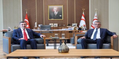 Cumhurbaşkanı Yardımcısı Yılmaz, KKTC Cumhurbaşkanı Erhürman ile bir araya geldi