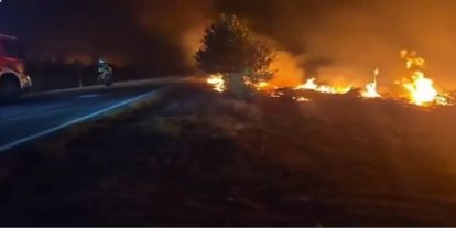 İspanya'nın orta kesiminde orman yangını