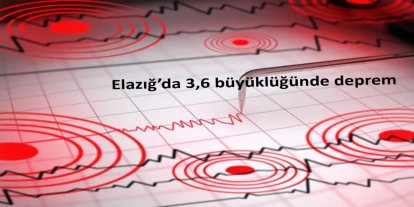 Elazığ’da 3,6 büyüklüğünde deprem