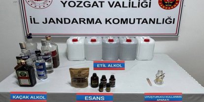 Yozgat'ta metil alkol operasyonunda çok sayıda malzeme ele geçirildi