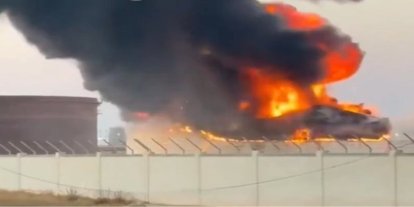 Libya'da petrol rafinerisinde yangın