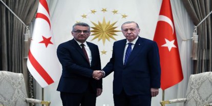 Cumhurbaşkanı Erdoğan, KKTC Cumhurbaşkanı Erhürman ve KKTC Başbakanı Üstel ile görüştü