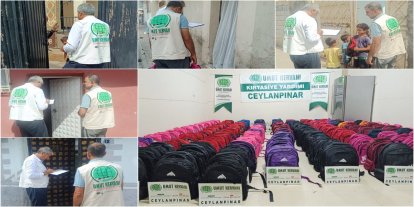 Ceylanpınar Umut Kervanından öğrencilere kırtasiye desteği