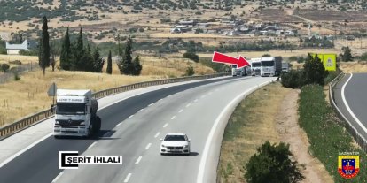 Gaziantep'te otoyolda drone destekli trafik denetimi