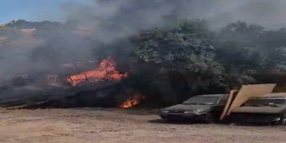 Nevşehir'de otluk alanda yangın
