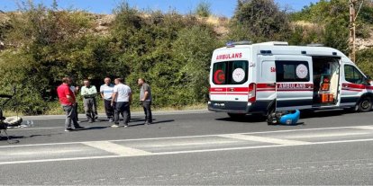 Malatya'da minibüs ile çapa motoru çarpıştı: Bir yaralı