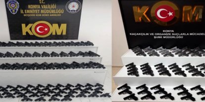 Konya’da 244 ruhsatsız tabanca ele geçirildi