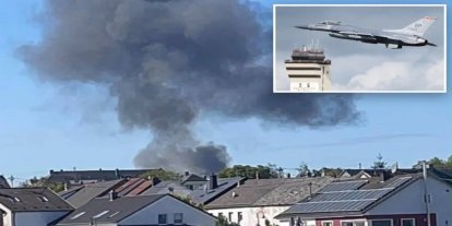 Almanya'daki ABD Hava Üssü'nden kalkan bir F-16 düştü