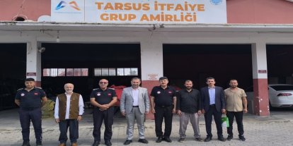 HÜDA PAR Tarsus İlçe Başkanlığı'ndan İtfaiye Grup Amirliği'ne ziyaret