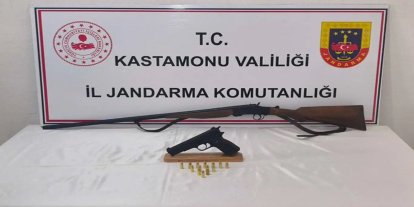 Kastamonu'da bir şüphelinin evinden silah ve mühimmat çıktı