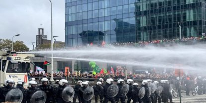Brüksel’de hükümet karşıtı protestolar: Polis sert müdahalede bulundu