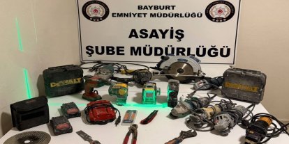 Bayburt'ta inşaatlardan 120 bin liralık malzeme çalan şüpheli tutuklandı