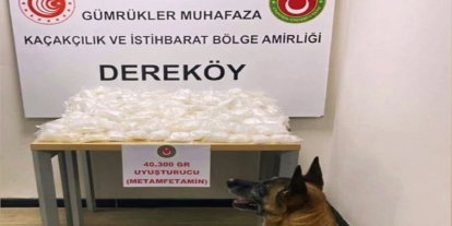 Dereköy Sınır Kapısı'nda otomobilin gizli bölmesinden 40 kilogram metamfetamin çıktı