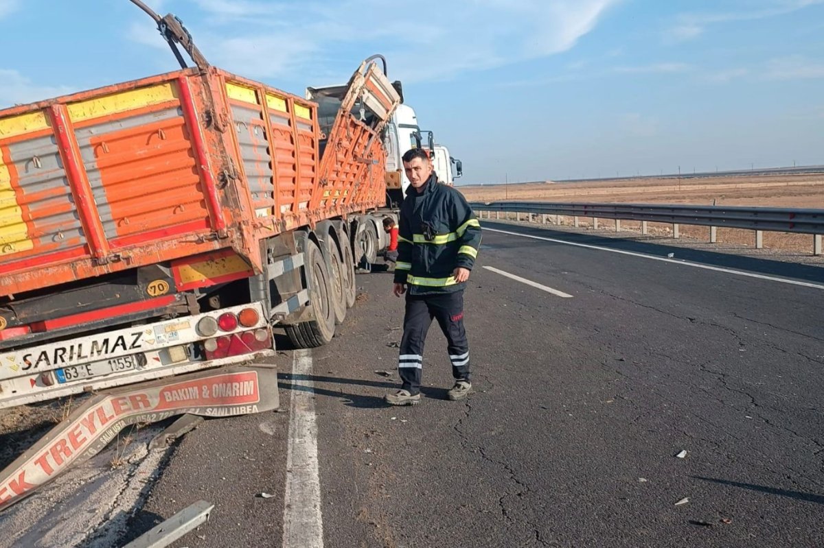 Mardin’de sığır yüklü tır bariyerlere çarptı