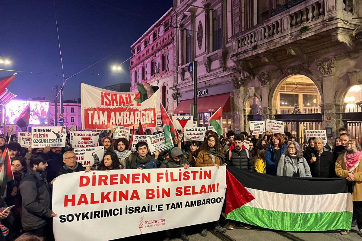 Taksim'de "israile tam ambargo" eylemi