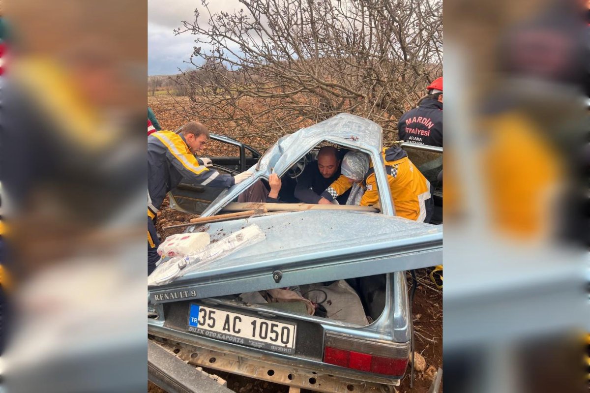 Mardin’de otomobil takla attı: 5 yaralı