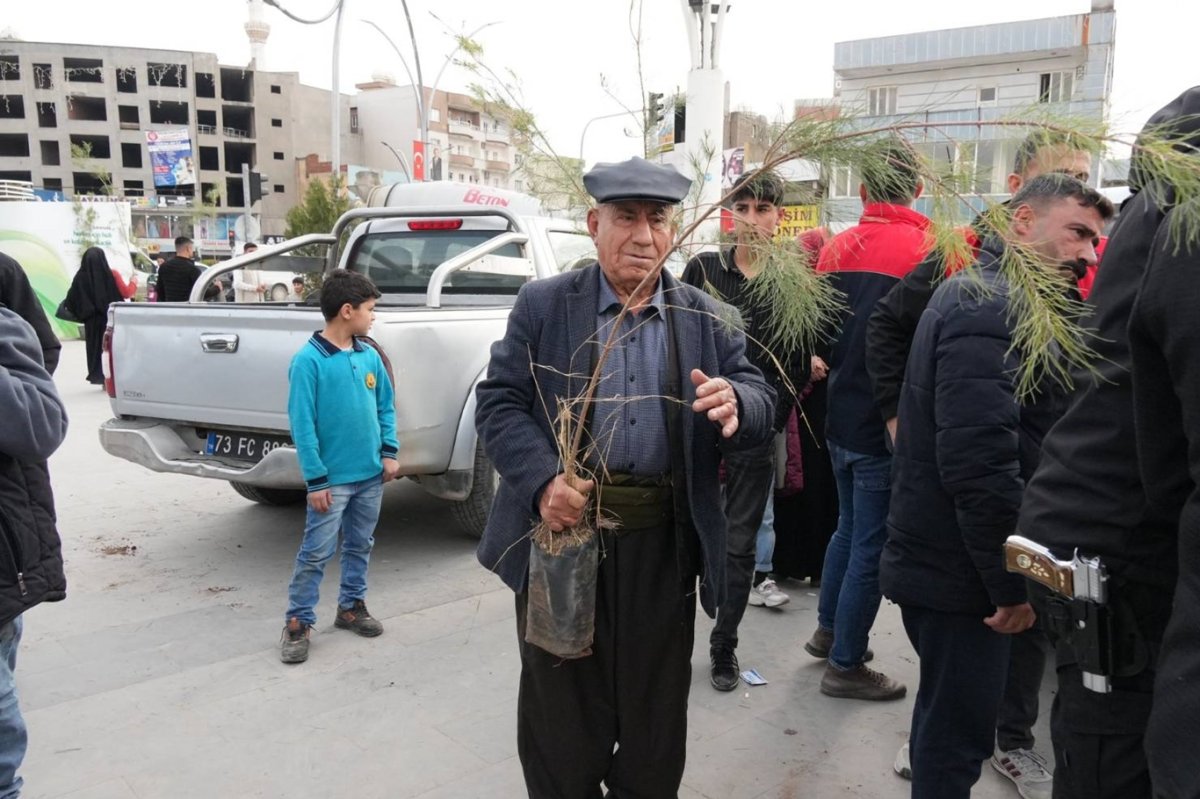 Cizre'de vatandaşlara fidan dağıtıldı