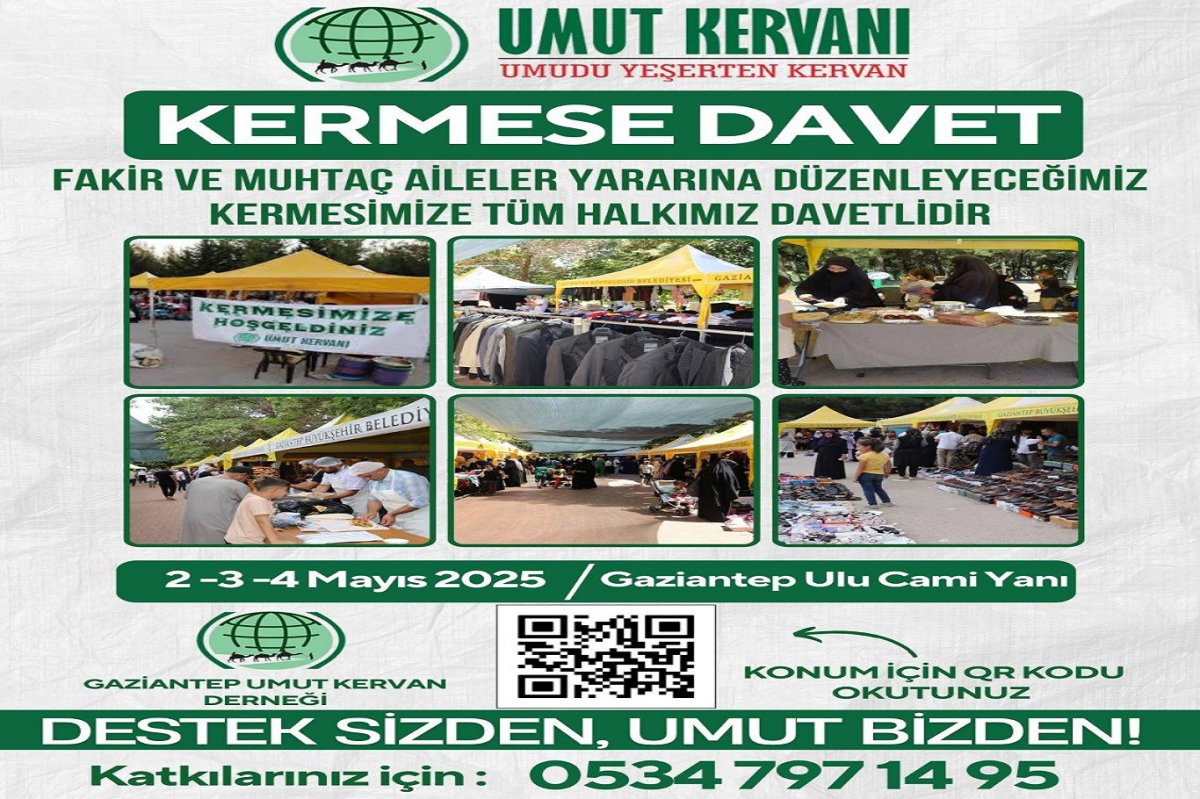 Gaziantep Umut Kervanı'ndan ihtiyaç sahipleri için açılan kermese davet