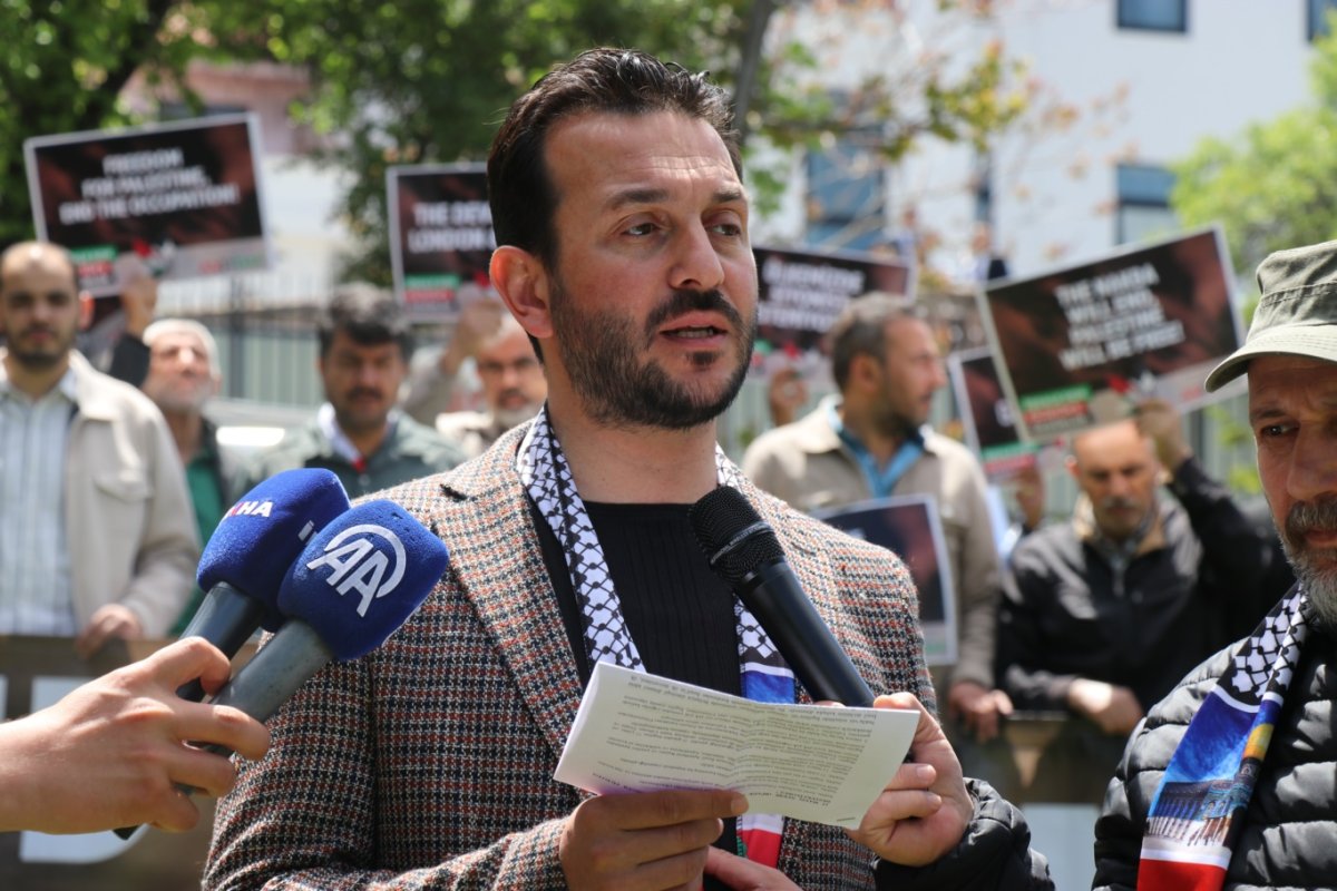 Nekbe’nin 77. yılında soykırım ortağı İngiltere elçiliği önünde protesto