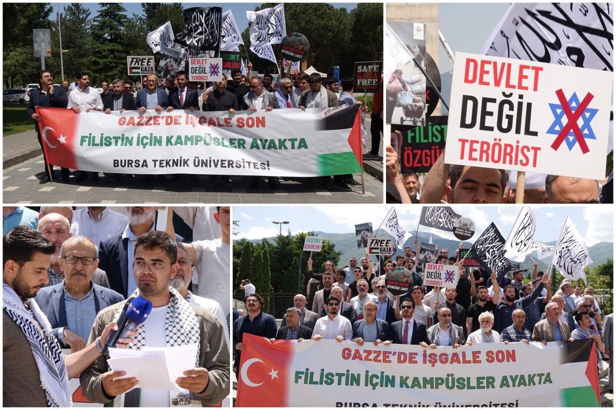 Bursa'da "Gazze'de İşgale Son, Filistin İçin Kampüsler Ayakta" yürüyüşü düzenlendi