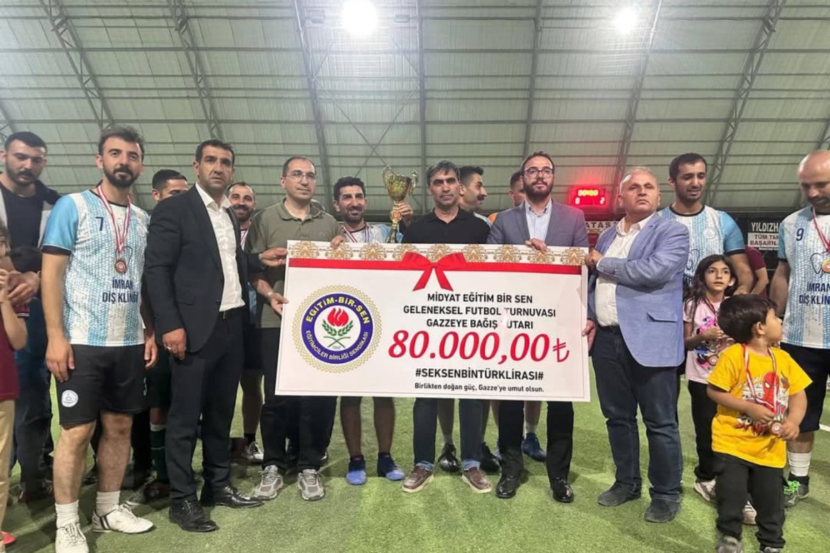 Mardin’de düzenlenen futbol turnuvasında 80 bin TL Filistin’e bağışlandı