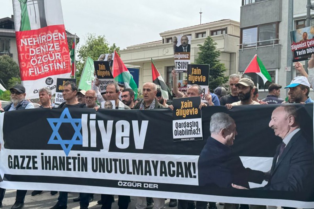 İşgalcilere destek veren Azerbaycan yönetimi İstanbul'da protesto edildi
