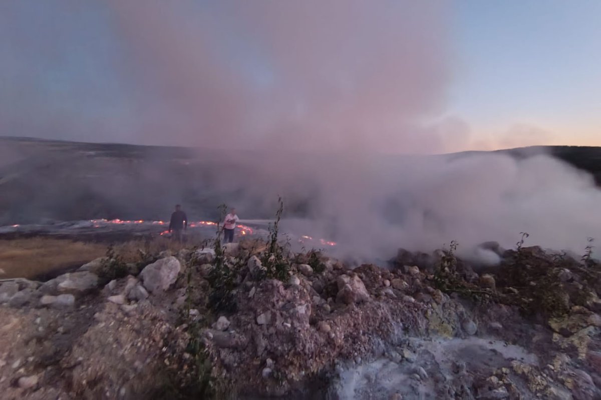 Malatya'da dağlık alanda yangın