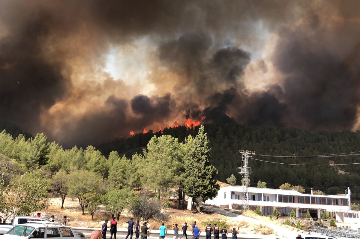 Adıyaman'da ormanlık alanda çıkan yangını soğutma çalışmaları devam ediyor