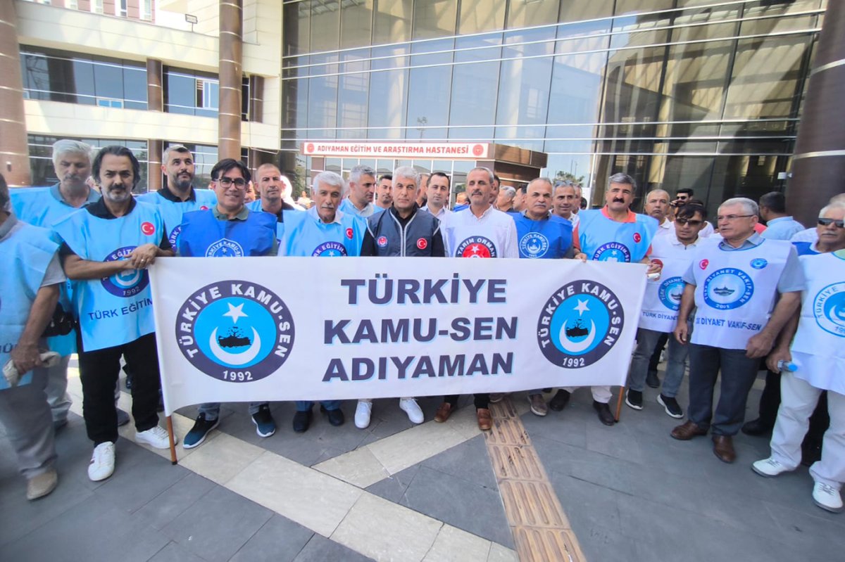 Adıyaman’da kamu çalışanlarından iş bırakma eylemi