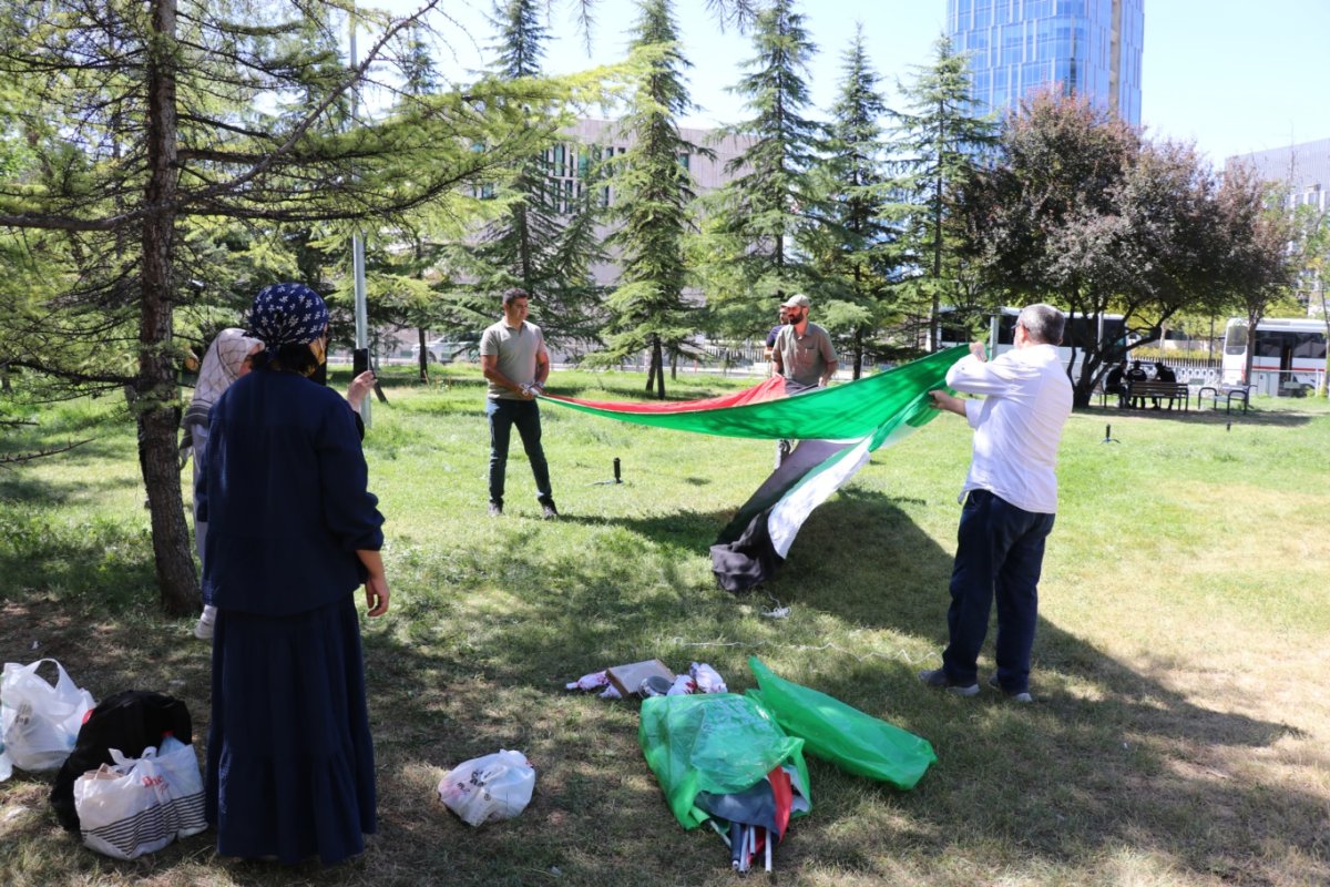 ABD Büyükelçiliği önündeki Gazze nöbeti devam ediyor