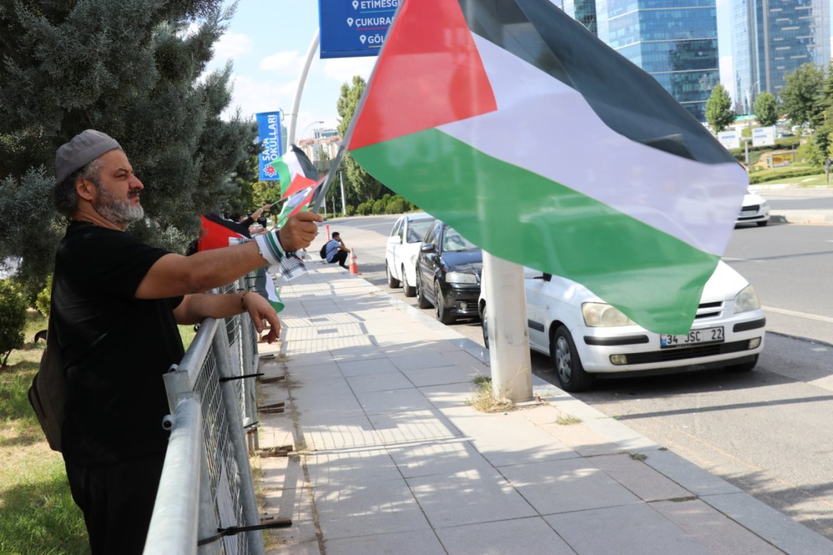 ABD Büyükelçiliği önünde "Gazze nöbeti" 5'inci gününde