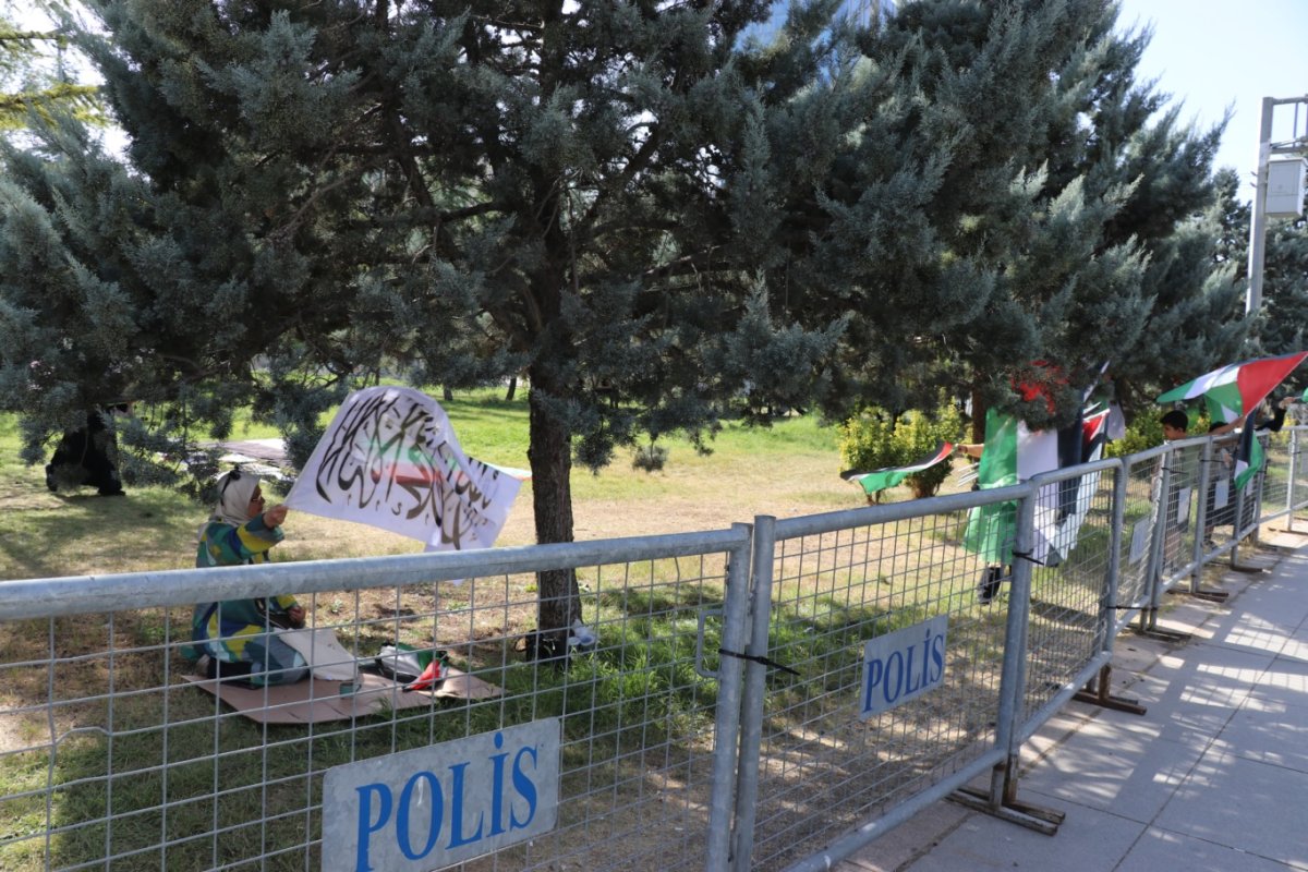 ABD Büyükelçiliği önündeki Gazze nöbeti 12. günde de devam ediyor
