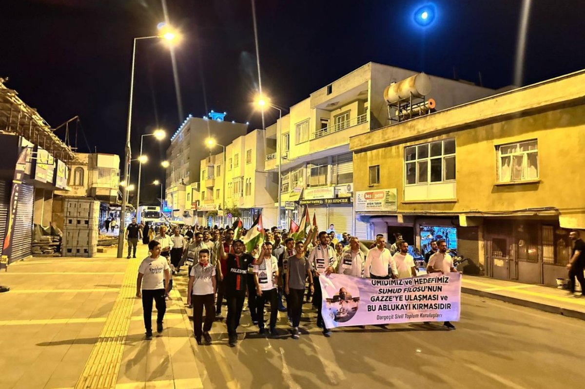 Dargeçit halkı Gazze ve Küresel Sumud Filosu'na destek için meydanlara indi