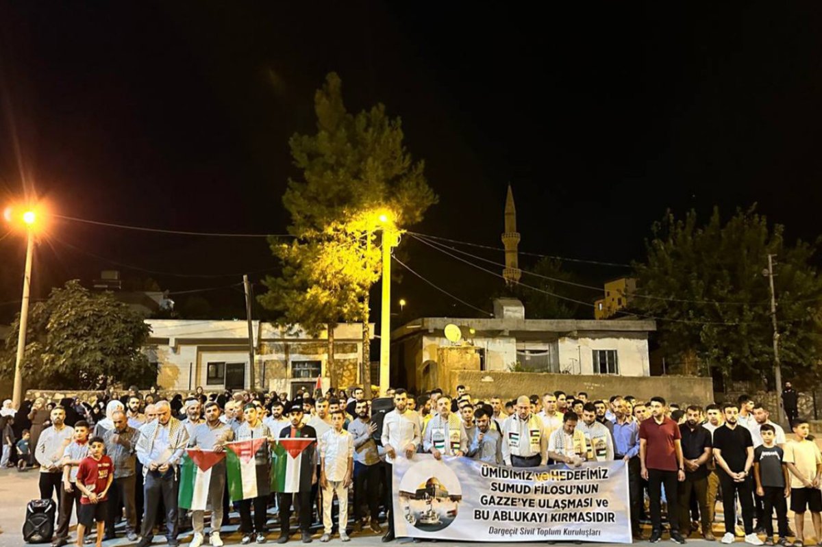 Dargeçit halkı Gazze ve Küresel Sumud Filosu'na destek için meydanlara indi