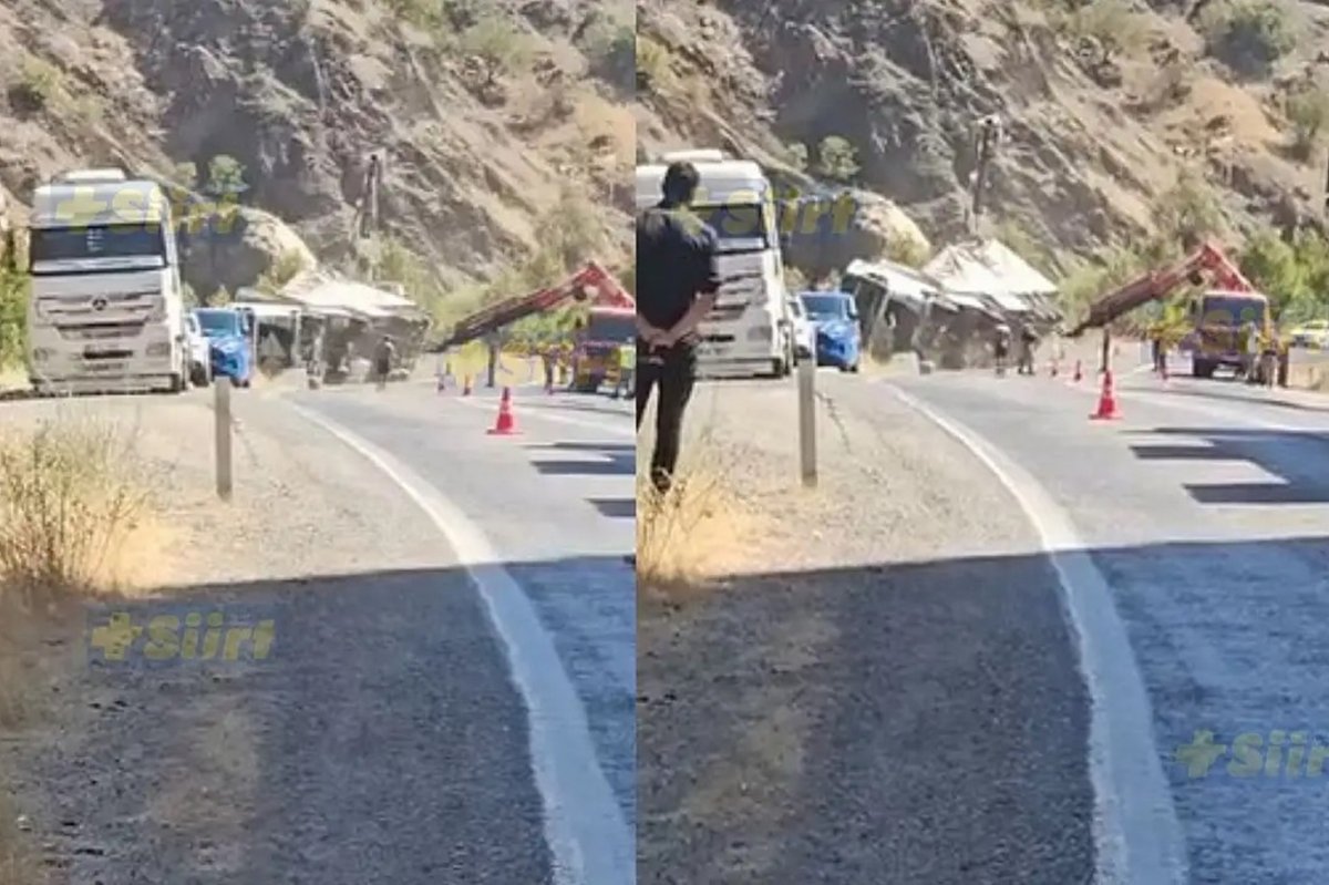 Siirt-Bitlis karayolunda tır devrildi: Yol trafiğe geçici olarak kapandı