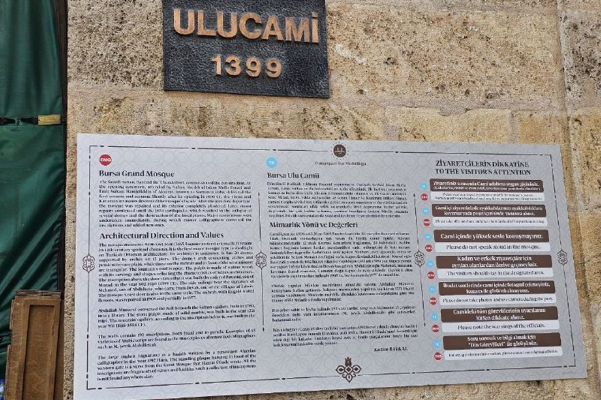 Bursa Ulu Cami'den tüm Türkiye'ye emsal olacak uygulama