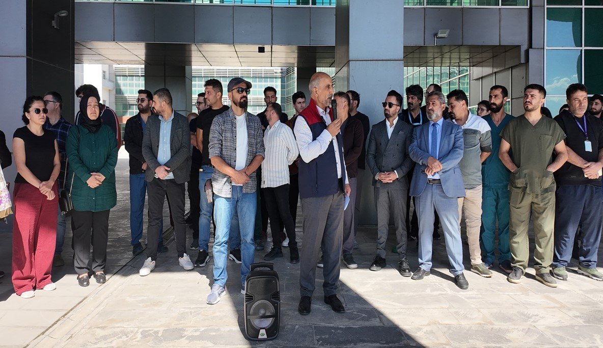 Hastanede saldırıya uğrayan doktor için basın açıklaması gerçekleştirildi